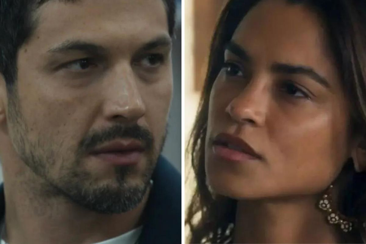 Oto (Rômulo Estrela) e Brisa (Lucy Alves) em Travessia