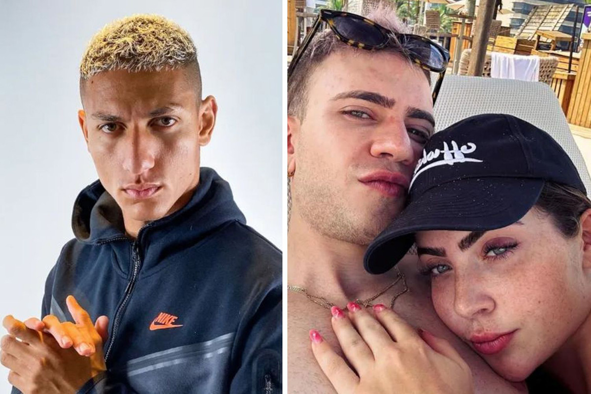 Fotomontagem Richarlison, Leo Picon e Jade Picon