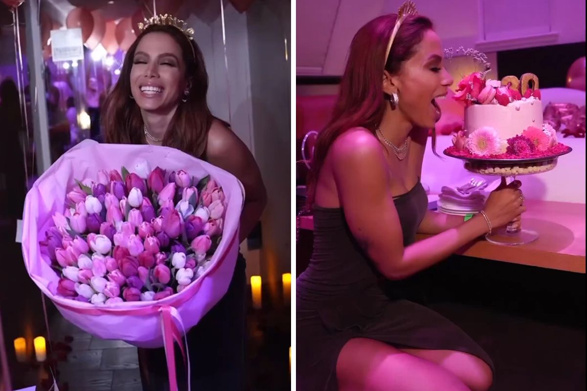 Anitta durante festa de aniversário