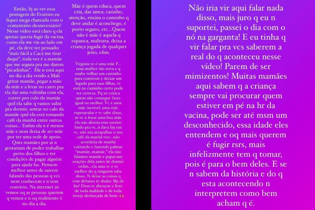 Babá das filhas de Virginia Fonseca, Carina Costa, fala do caso