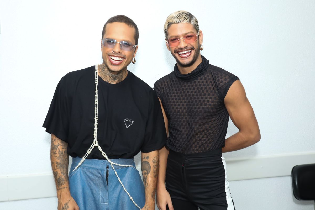 Vitão e Gabriel Santana na SPFW