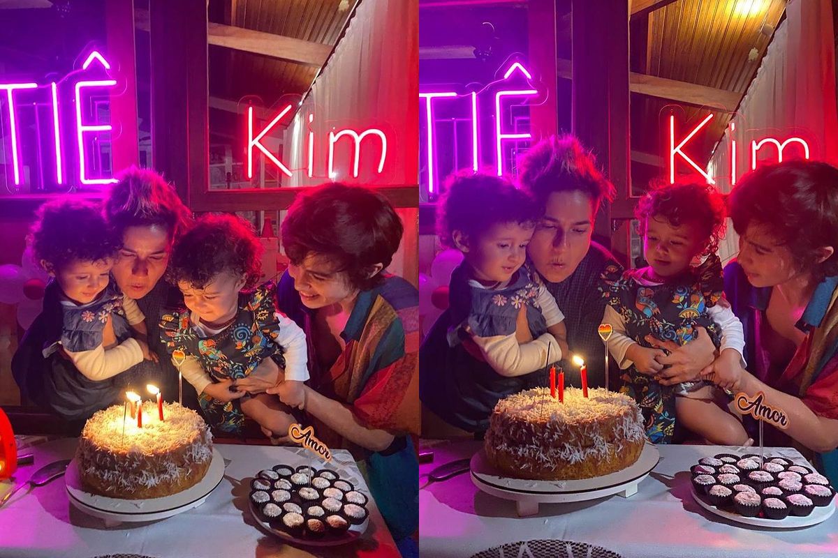 Lan Lanh comemora aniversário com Nanda Costa e filhas Kim e Tiê
