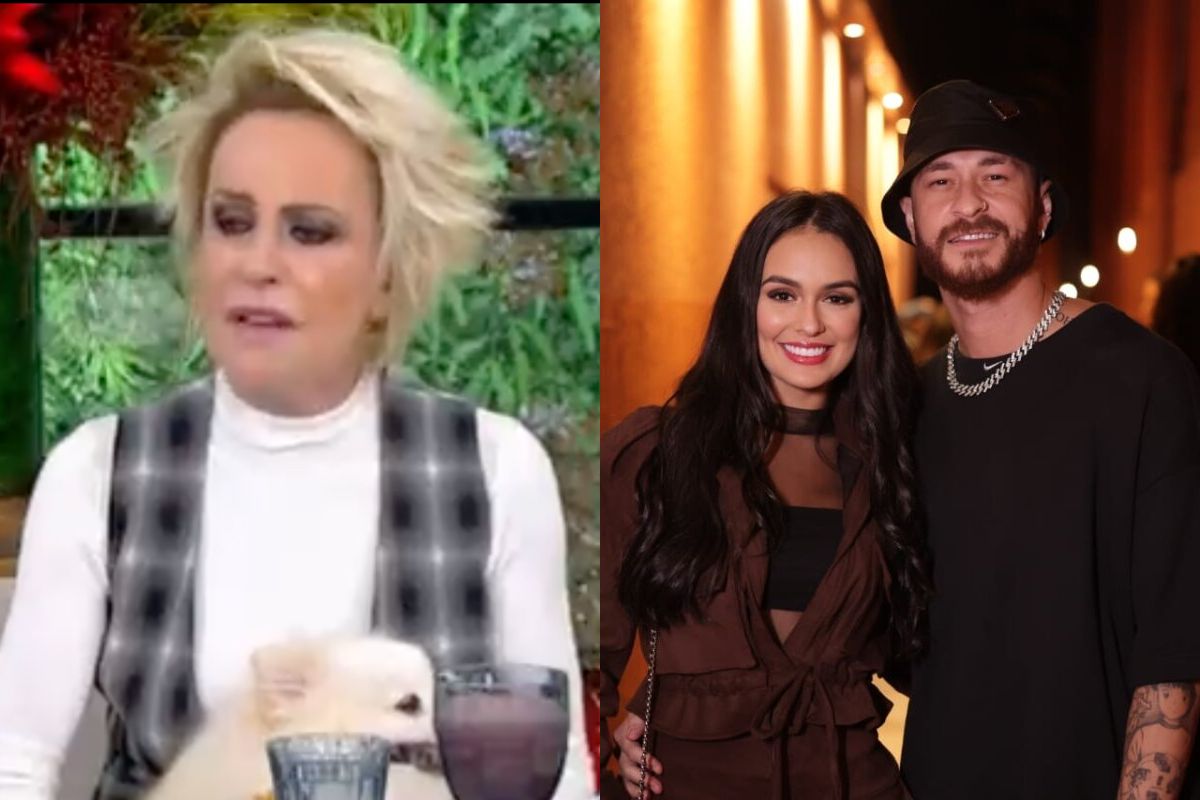 À esquerda, Ana Maria Braga. À direita, Larissa e Fred, que terminaram namoro
