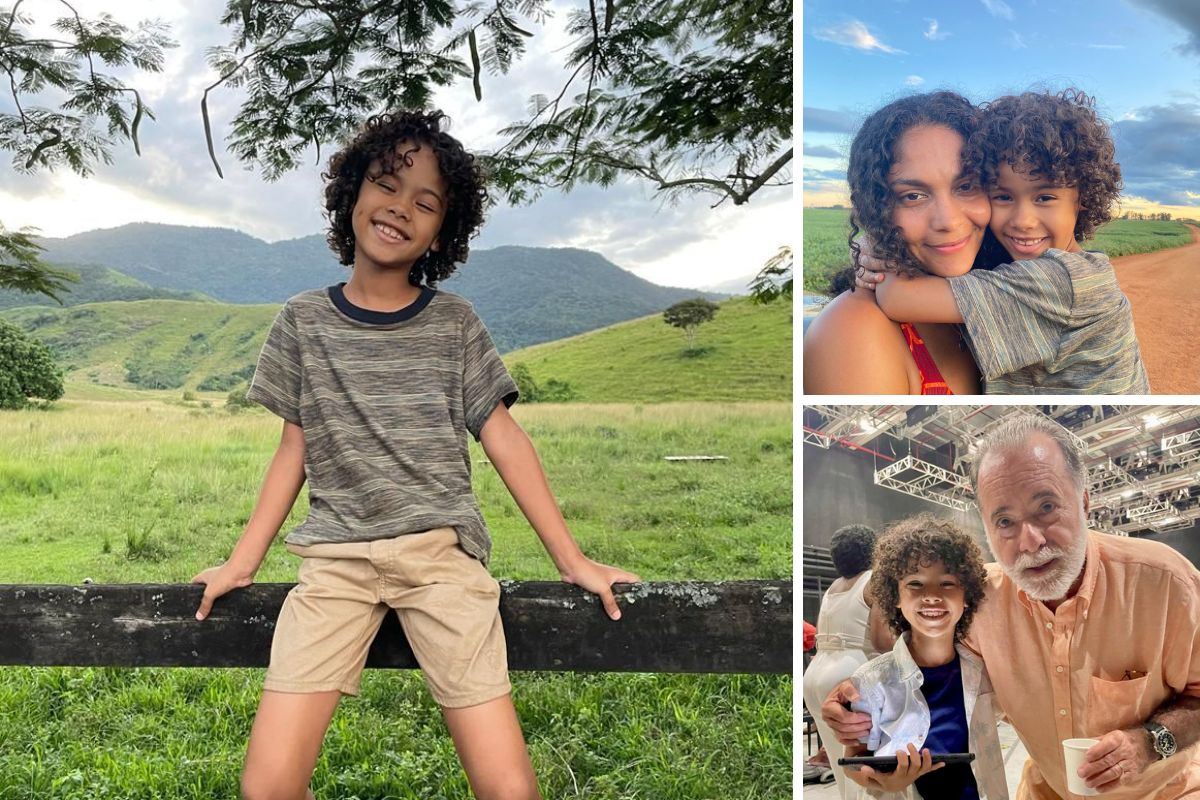 matheus assis com bárbara reis e tony ramos nos bastidores de terra e paixão