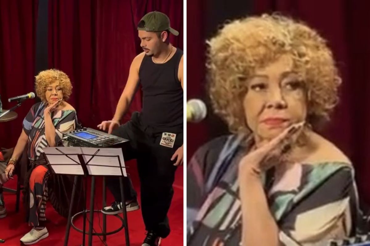 alcione vendo pedro sampaio fazer um remix de sua música