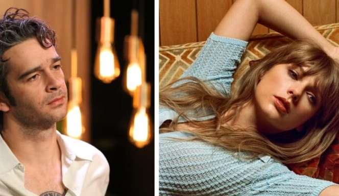 Taylor Swift e Matt Healy são vistos de mãos dadas