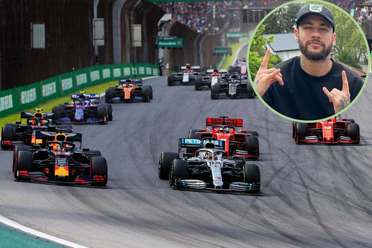 Fotomontagem da Fórmula 1 com Neymar Jr