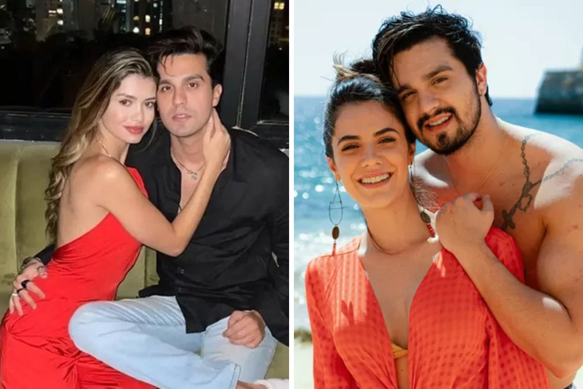luan santana com as ex-namoradas, izabela e jade magalhães