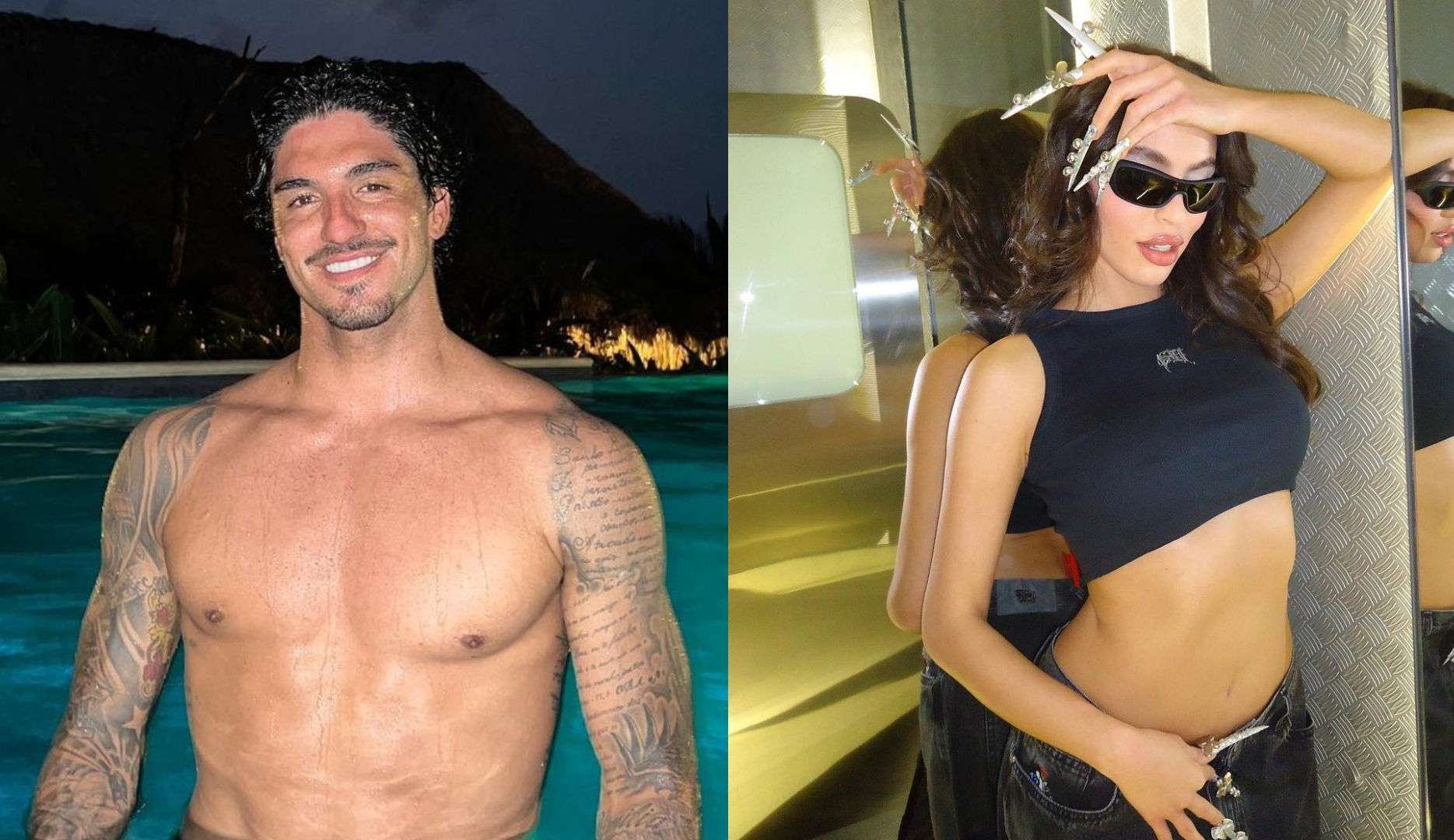 Gabriel Medina e Anna Estrella trocam beijos em festa de Cris Guedes Lorena Bueri