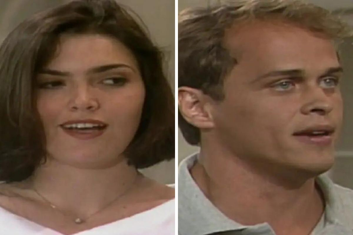 Andrea (Karina Perez) e Marcos (Guilherme Fontes) em Mulheres de Areia