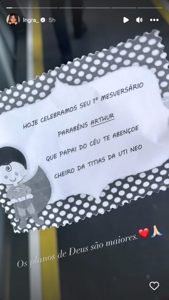 Cartão de aniversário de Arthur, filho de Zé Vaqueiro