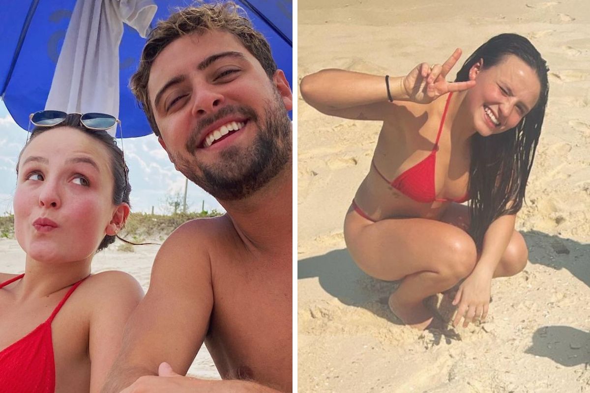 Larissa Manoela curtiu dia de prai com o ator Eike Duarte e a família dele