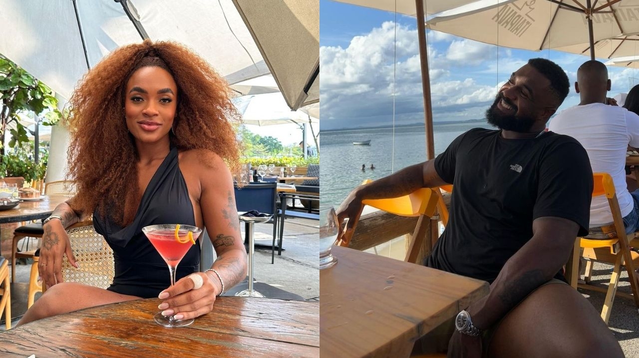 Patrícia Ramos e Baco Exu do Blues são flagrados em clima romântico em restaurante Lorena Bueri