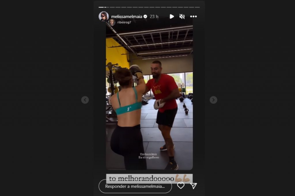 stories de mel maia treinando boxe