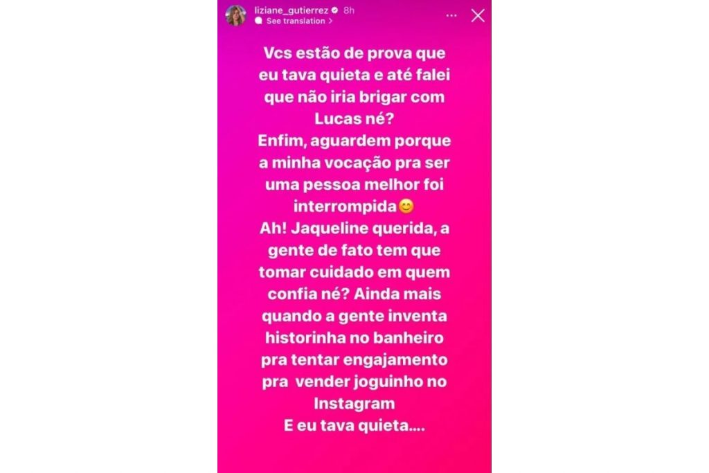 liziane briga lucas jaque a fazenda 15