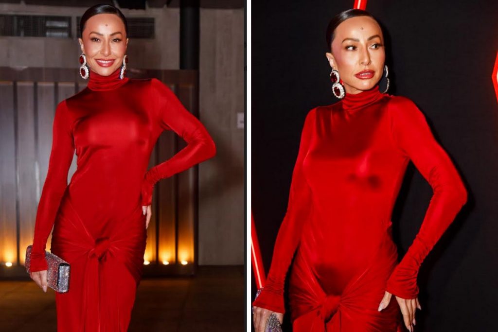 Look vermelho de Sabrina Sato em evento da Aiwa