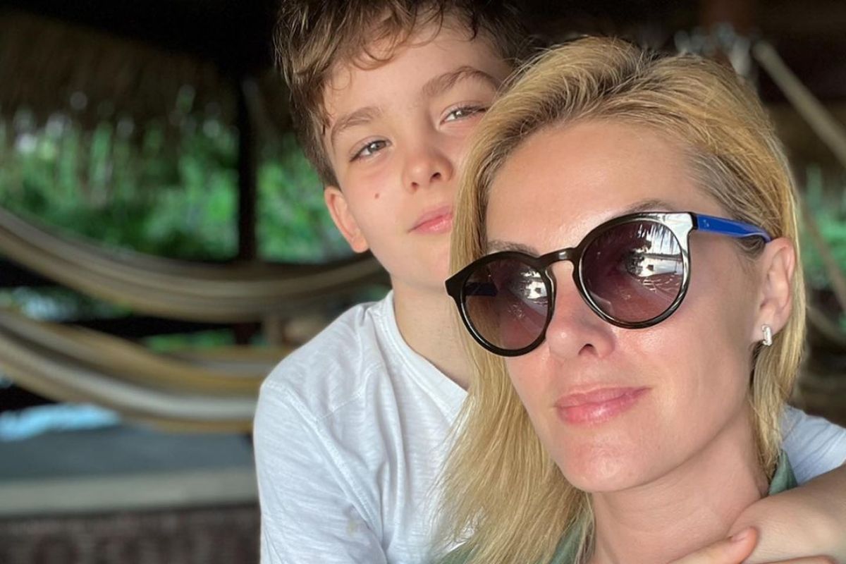 Ana Hickmann e Alexandre, seu filho