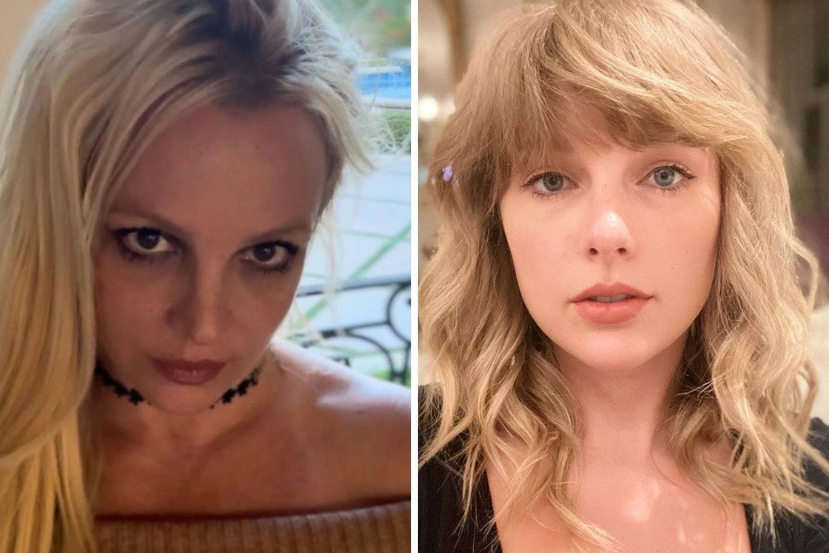 Fotomontagem Britney Spears e Taylor Swift