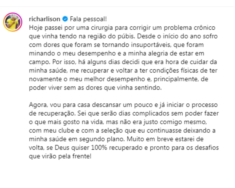 richarlison pronunciamento