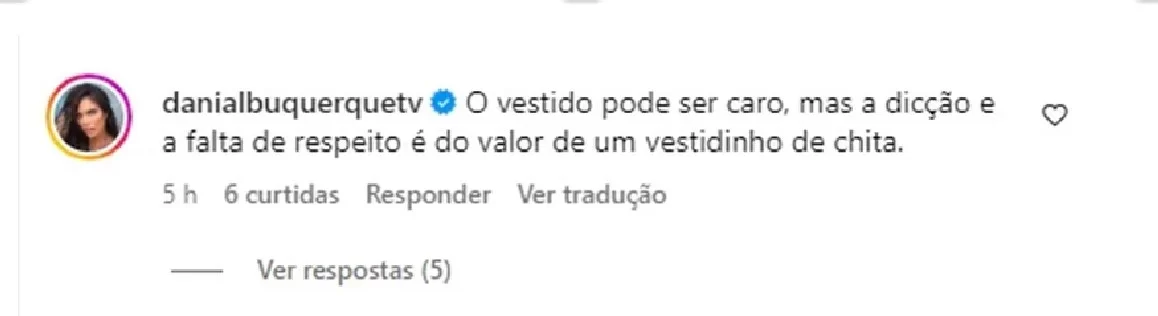 Daniela Albuquerque rebate Tatá Werneck após deboche com RedeTV !