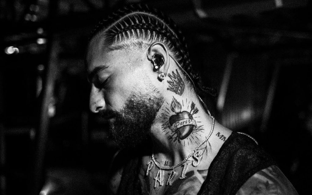 Maluma faz homenagem à futura filha com nova tatuagem