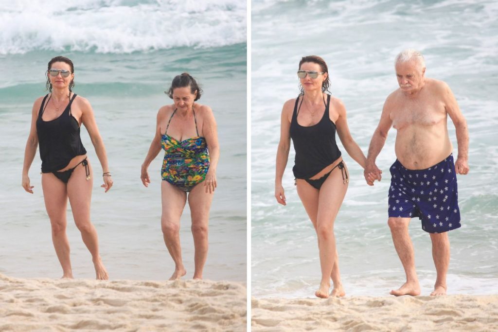 Rita Guedes na praia com os pais