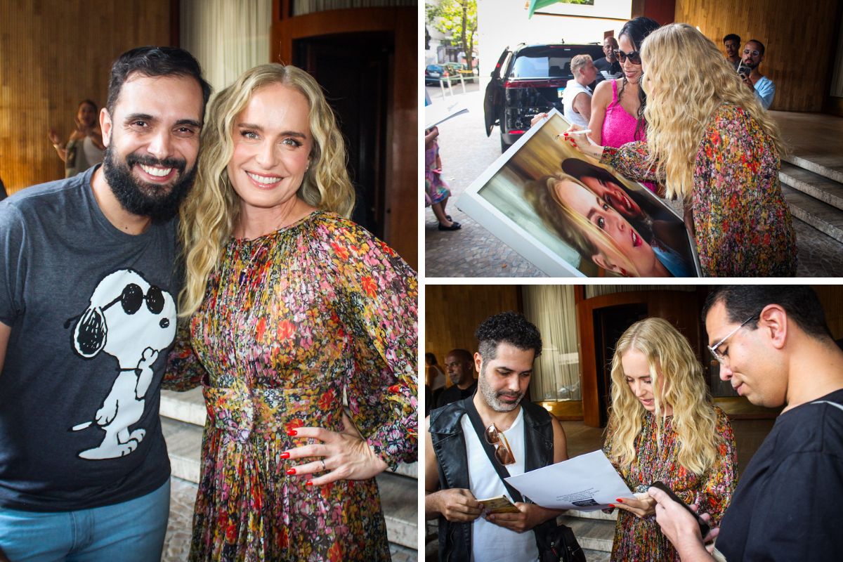 Angélica deu show de simpatia com fãs na porta de hotel