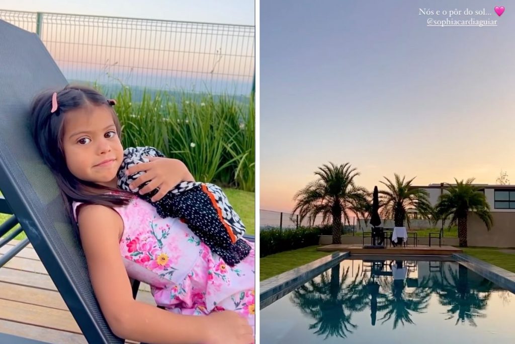Arthur Aguiar e a filha Sophia Cardi
