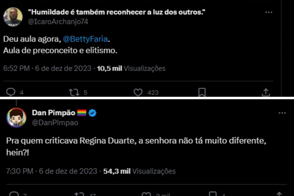 Internautas se revoltam contra Betty Faria (Reprodução/Twitter/X)