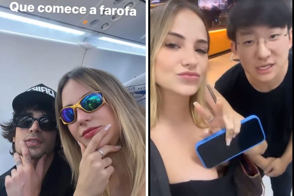 Gabi Martins, Fiuk, Pyong Lee indo para a Farofa da GKay (Reprodução/Instagram)