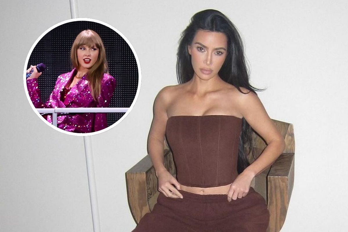 Fotomontagem com Kim Kardashian e Taylor Swift