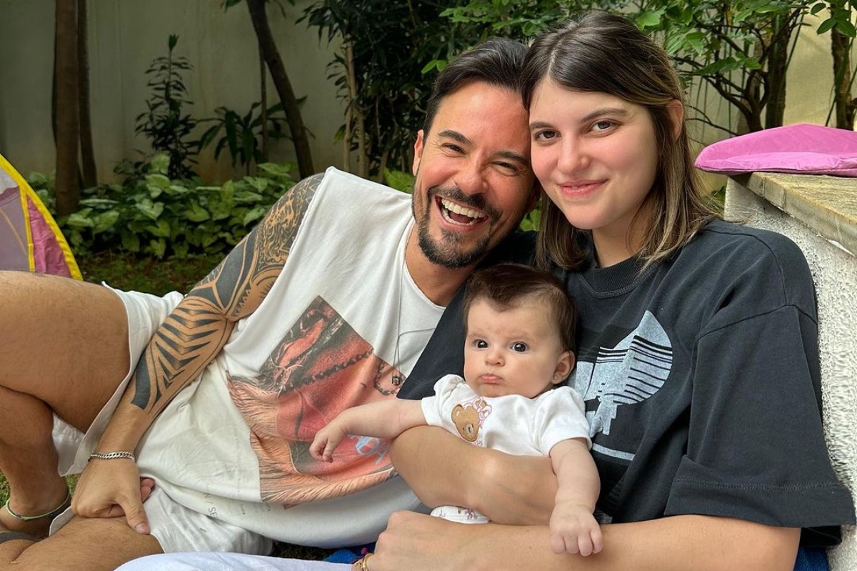 Paulo Vilhena, Maria Luiza Silveira e a filha do casal,, Manoela