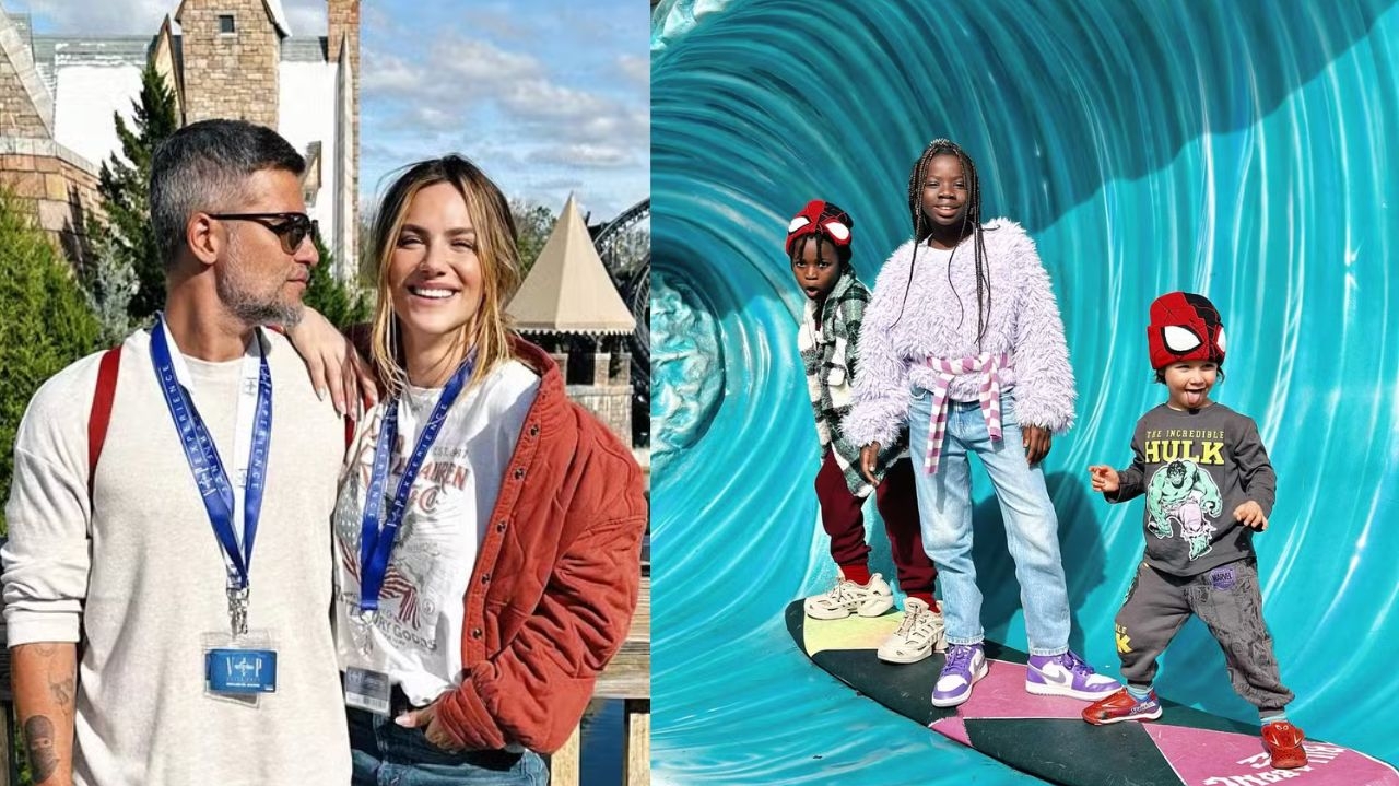 Bruno Gagliasso e Giovanna Ewbank fazem viagem em família pela primeira vez vão há  Disney Lorena Bueri