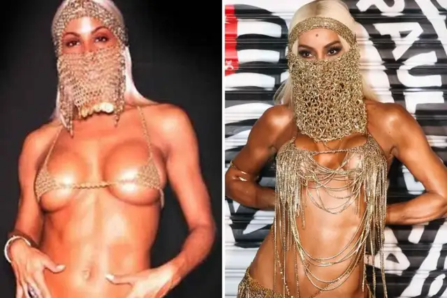 Joanna Prado e Sabrina Sato ambas caracterizadas como "Feitieira"