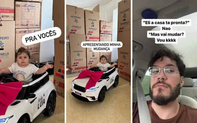 Alerta de fofura! Viih Tube e Eliezer mudam para nova mansão e pequena Lua apresenta vídeo da mudança.