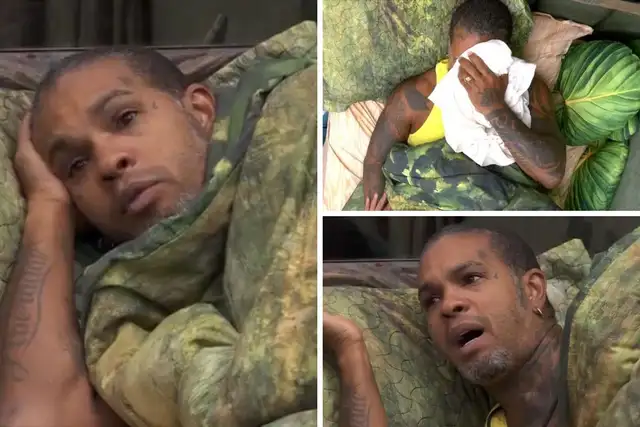 Rodriguinho chorando no quarto Gnomo do BBB 24
