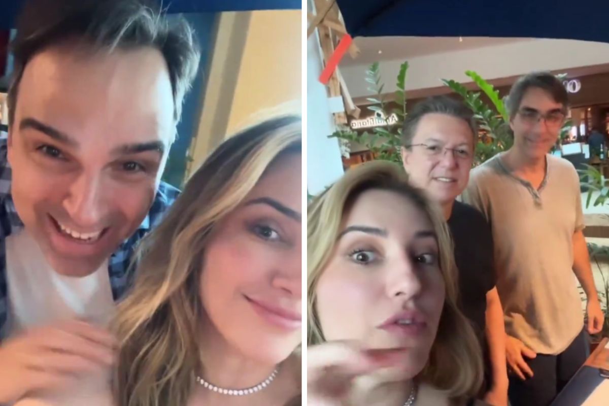 Amanda reencontra Boninho, Tadeu e faz mistério