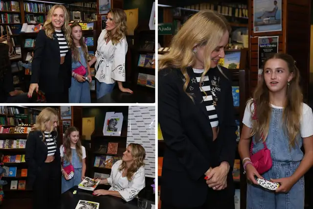 Angélica e Eva em livraria