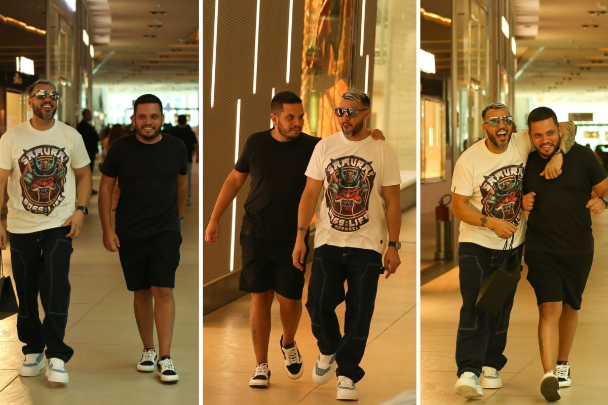 Belo e amigo no shopping