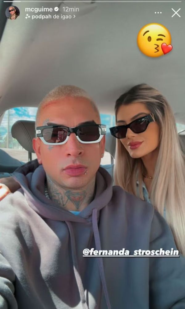 Guimê posa com nova namorada, Fernanda Stroschein