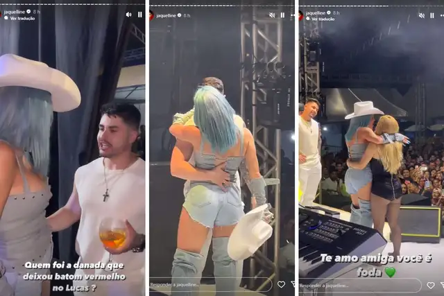 Jaque e Lucas se beijam