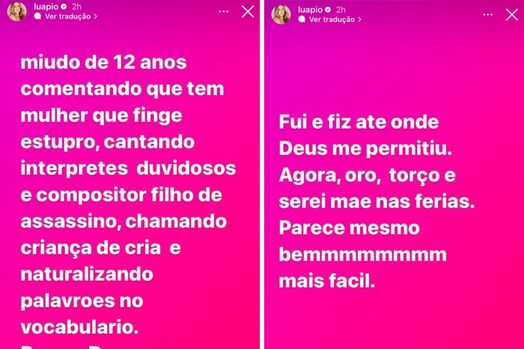 Luana Piovani desabafa sobre mudança de Dom