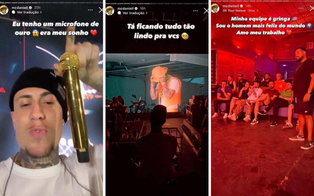 MC Daniel nos ensaios de show – Foto: Reprodução Instagram