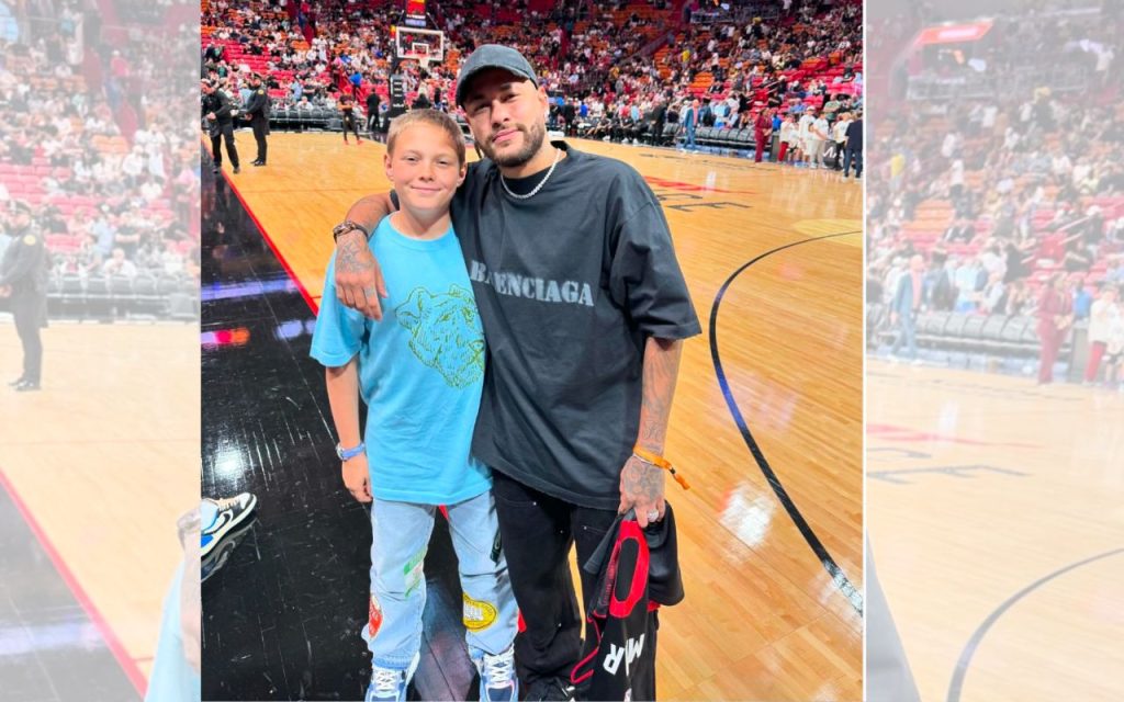 neymar-e-davi-lucca-1024x640-1 Neymar com o filho Davi Lucca, em jogo de basquete, em Miami - Foto:Instagram
