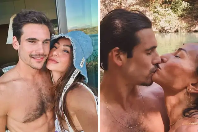 Sabrina Sato e Nicolas Prattes se beijam