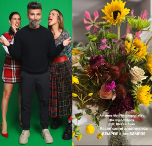 Após polêmica, Fernanda Paes Leme recebe flores de Bruno Gagliasso e Giovanna Ewbank e declara: Sempre e pra sempre