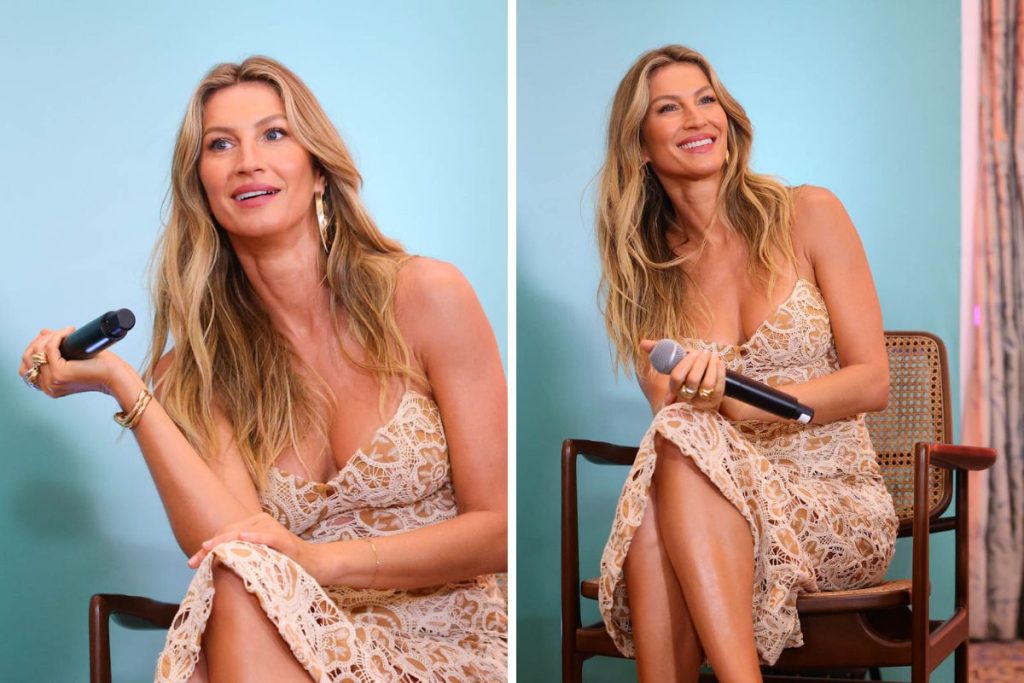 Gisele Bündchen no painel do Nutrir