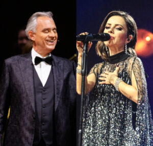 Sandy canta com Andrea Bocelli em show do tenor em Belo Horizonte; confira!