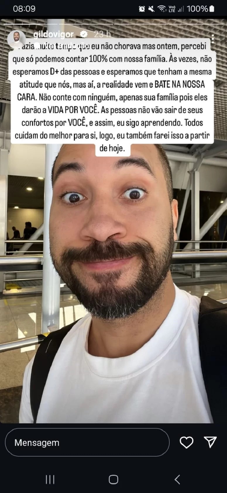 Gil do Vigor faz desabafos nas redes sociais