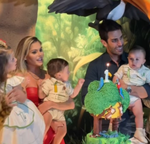 Bárbara Evans celebra primeiro aninho dos gêmeos Antônio e Álvaro